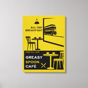Impressão Em Tela Café da Manhã Inglês Greasy Spoon