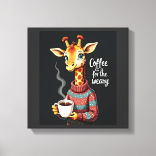 Impressão Em Tela Café é para o Amante de Café Girafa Engraçado Cans