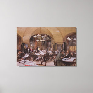 Impressão Em Tela Café Griensteidl, Viena, 1890