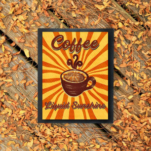 Impressão Em Tela Café Luminoso Líquido, Poster, Café De Vintagem