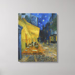 Impressão Em Tela Cafe Terrace à Noite | Vincent Van Gogh<br><div class="desc">Café Terrace na Night (1888),  do artista poste-impressionista holandês Vincent Van Gogh. A pintura original de arte é um óleo na canvas que representa uma cena noturna estrelada em frente a um café francês em Arles. Use as ferramentas de design para adicionar texto personalizado ou personalizar a imagem.</div>