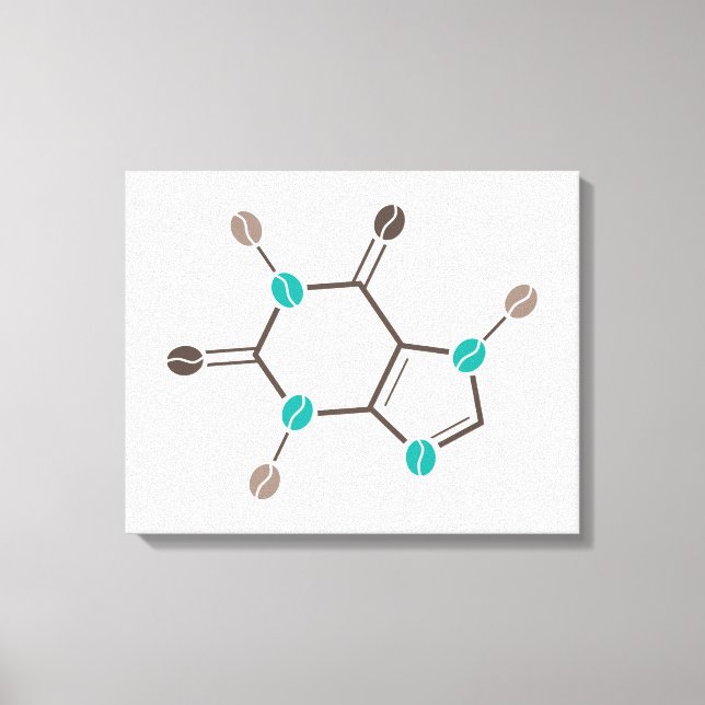 Impressão Em Tela cafeína molecular de café (Frente)