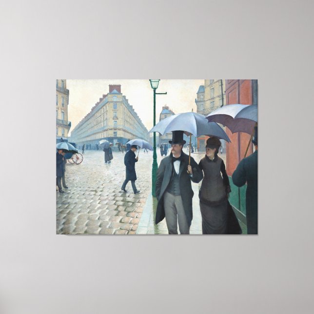 Impressão Em Tela Caillebotte Paris Street Rainy Day Painting (Frente)