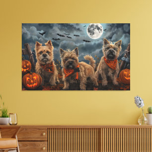 Impressão Em Tela Cairn Terrier Halloween Assustador