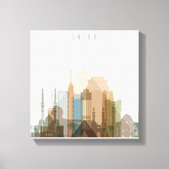 Impressão Em Tela Cairo, Egito | Linha Skyline Cidade (Frente)