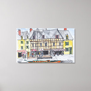 Impressão Em Tela Cais Franklin, Saint-Goustan Auray, Bretanha