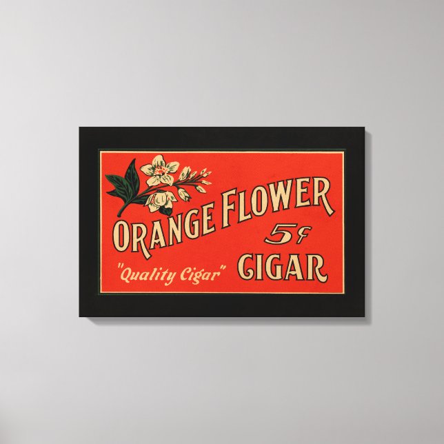 Impressão Em Tela Caixa de Charutos de Flor Laranja (Frente)