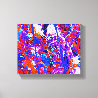 Impressão Em Tela Caixa de Pandora Vermelho Azul Abstrato Salpico