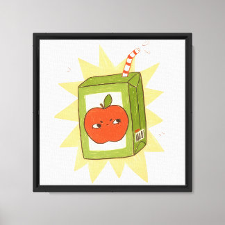 Impressão Em Tela Caixa de suco de maçã zangada! engraçado desenho a