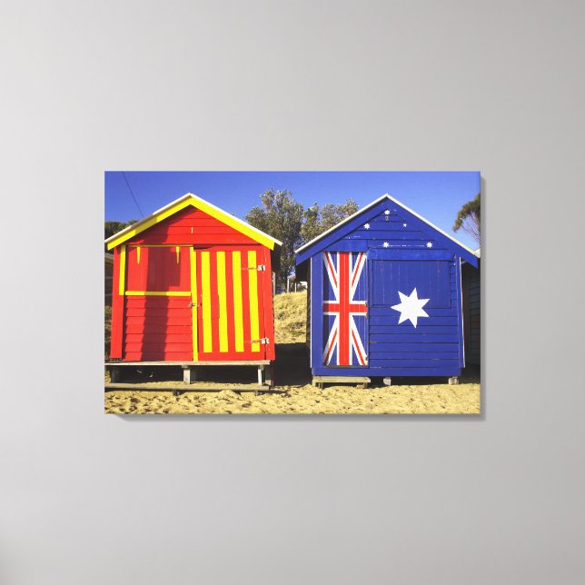 Impressão Em Tela Caixas de banho, Praia de Brighton Médio, Porta 2 (Frente)