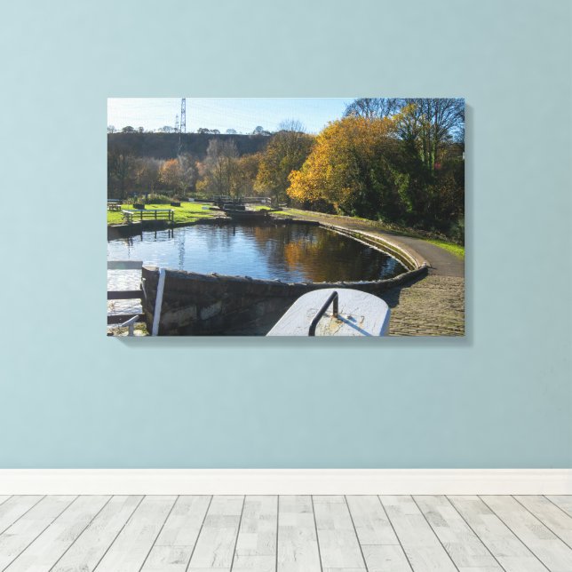 Impressão Em Tela Calder e Hebble Navigation: Salterhebble Locks (Insitu(piso de madeira))