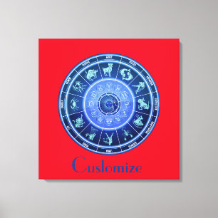 Impressão Em Tela Calendário de Astronomia do Signo Solar do Zodíaco