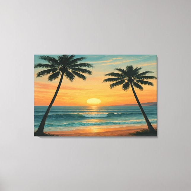 Impressão Em Tela California Ocean Sunset – 36x24 Wall Art Print (Frente)