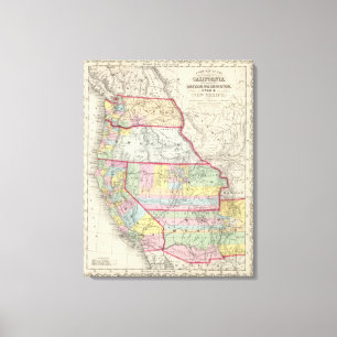 Impressão Em Tela Califórnia, Oregon, Washington, Utá, New mexico 