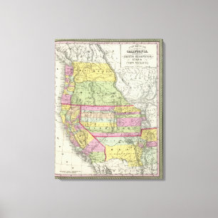 Impressão Em Tela Califórnia, Oregon, Washington, Utá, New mexico 