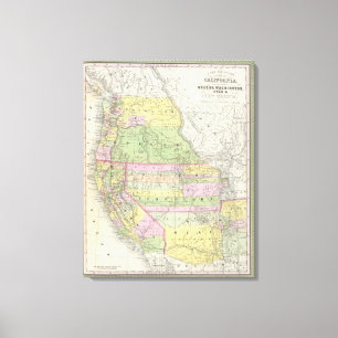 Impressão Em Tela Califórnia, Oregon, Washington, Utá, New mexico