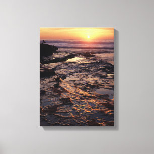 Impressão Em Tela Califórnia, San Diego, La Jolla, Pôr do sol sobre