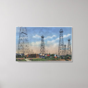 Impressão Em Tela CaliforniaView dos poços de petróleo