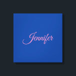 Impressão Em Tela Caligrafia Elegante Azul Cor-de-Rosa Nome Personal<br><div class="desc">Este produto era muito bom e eu adoro quão fácil é para personalizar a design. A design era muito simples, por isso estou muito satisfeito quando crio.</div>