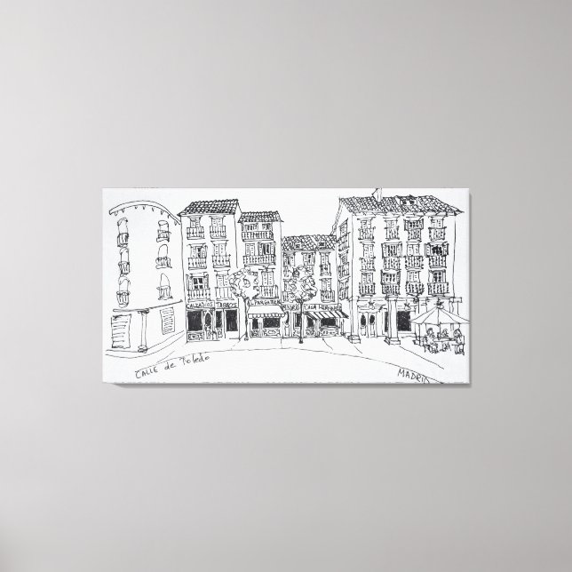 Impressão Em Tela Calle de Toledo, rua de compro, Madrid, Espanha (Frente)