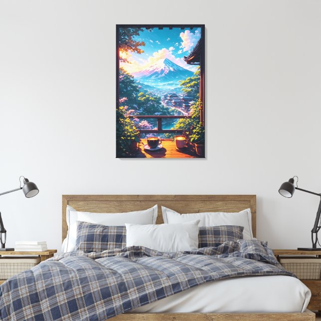 Impressão Em Tela Calmaria Matinal sobre Fuji (Insitu(Quarto))