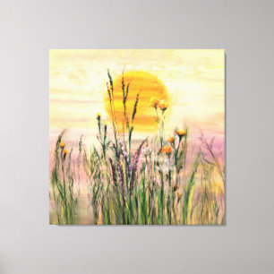 Impressão Em Tela Calmidade - Paisagem Sun Field - Pintura Original