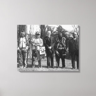 Impressão Em Tela Calvin Coolidge com a fotografia dos indianos de