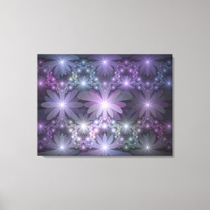 Impressão Em Tela Cama de Flores Arte de Fractal Abstrato Brilhante 
