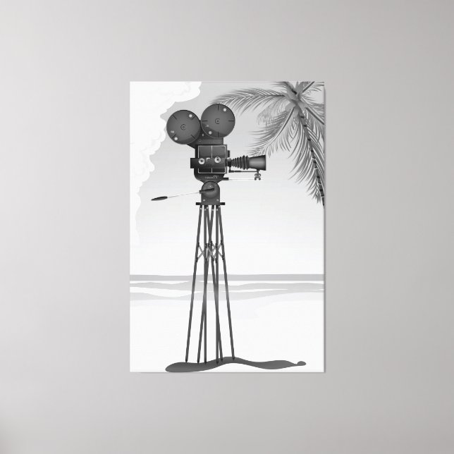 Impressão Em Tela Câmara de filmes antigos do tempo do filme. (Frente)