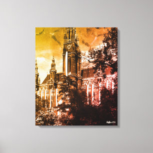 Impressão Em Tela Câmara Municipal Rathaus Viena Áustria antiga