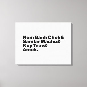 Impressão Em Tela Cambojano / Comida Khmer Street