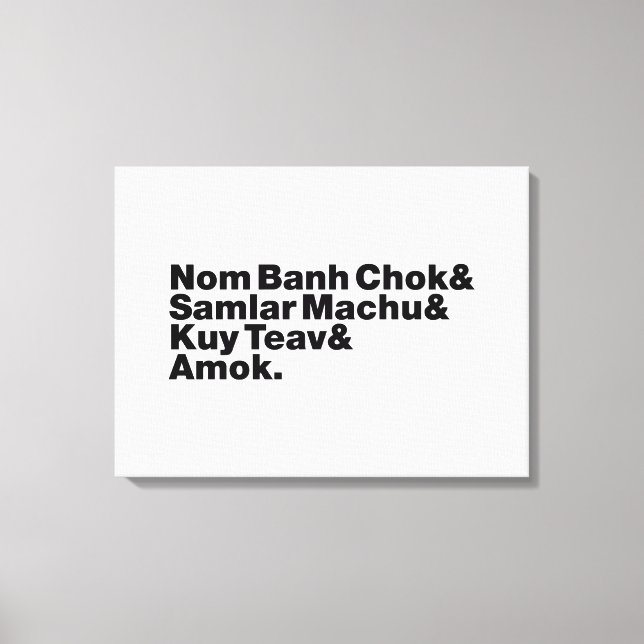 Impressão Em Tela Cambojano / Comida Khmer Street (Frente)