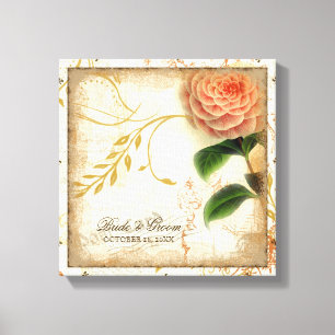 Impressão Em Tela Camélia botânica casamento personalizado