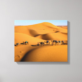 Impressão Em Tela camelos no deserto sob céu azul