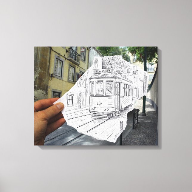 Impressão Em Tela Câmera Pencil Vs - Trama De Lisboa (Frente)
