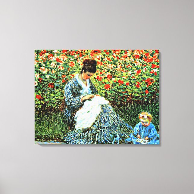Impressão Em Tela Camille Monet e Child, (Frente)