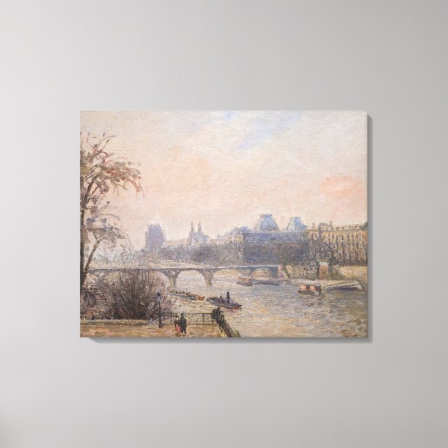 Impressão Em Tela Camille Pissarro - O Sena e o Louvre (Frente)