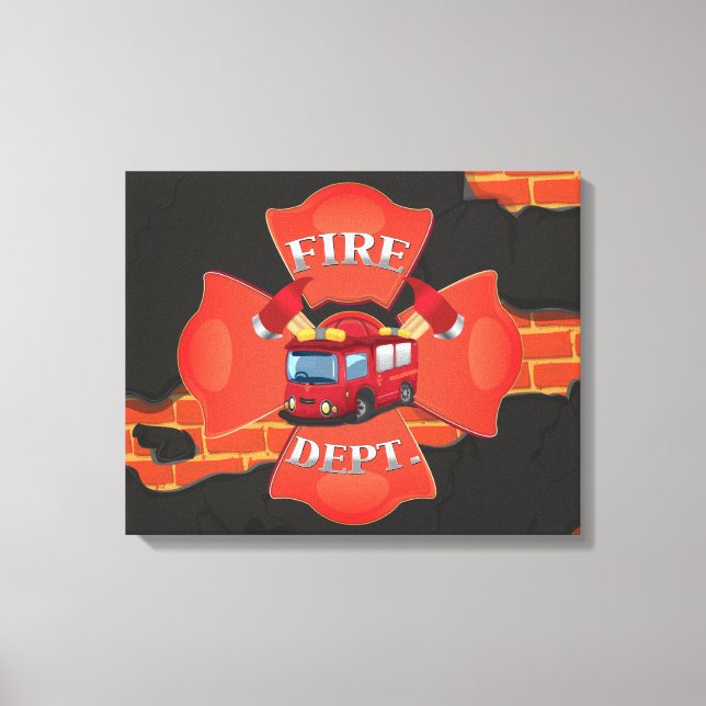 Impressão Em Tela Caminhão de Bombeiros (Frente)