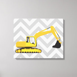 Impressão Em Tela Caminhão de Construção da Escavadora