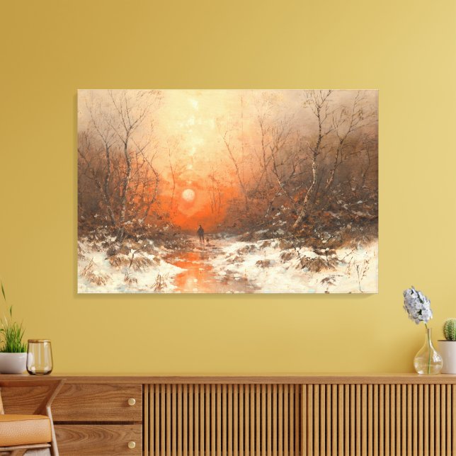 Impressão Em Tela Caminho da Floresta com Caçador no Sunset (Insitu(Sala de estar))