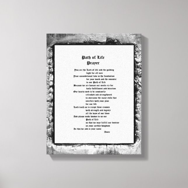 Impressão Em Tela Caminho da Oração da Vida (Frente)