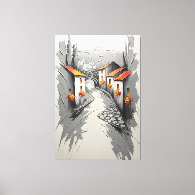 Impressão Em Tela Caminho da Vila Hillside (Frente)