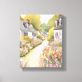 Impressão Em Tela Caminho das Flores Silvestres | Aquarela de Cidade