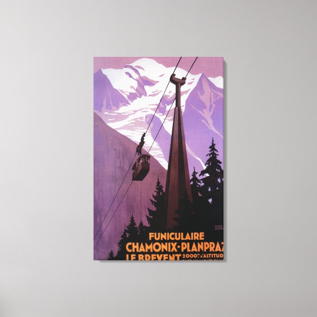 Impressão Em Tela Caminho de ferro Funicular para Brevent Mt. (Frente)