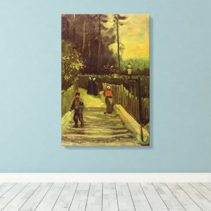 Impressão Em Tela Caminho Íngreme em Montmartre por Vincent van Gogh