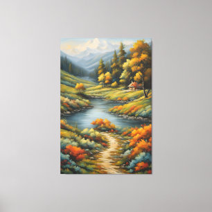 Impressão Em Tela Caminho para a Serenidade: Retretação de Montanha