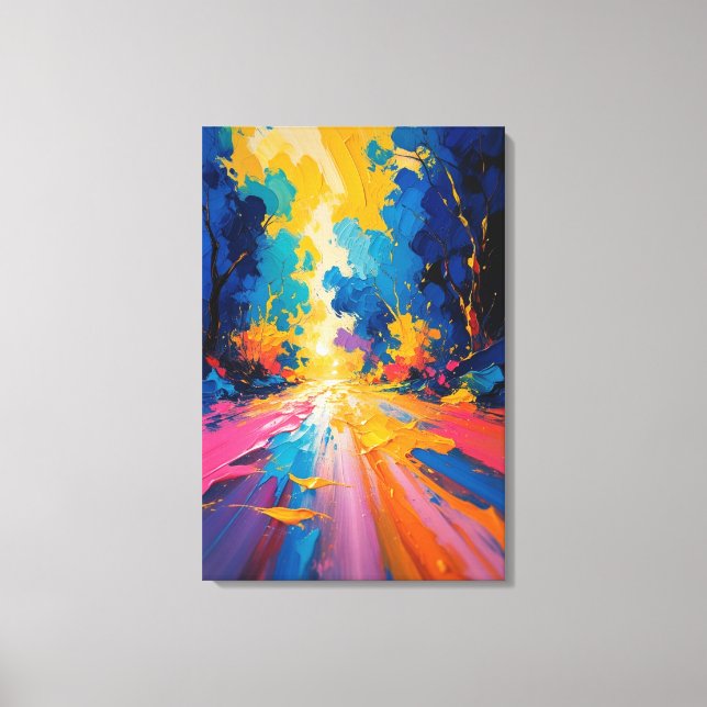 Impressão Em Tela Caminho Radiante - Paisagem Abstrata Vibrante (Frente)