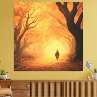 Impressão Em Tela Caminho Zen de outono do ouro