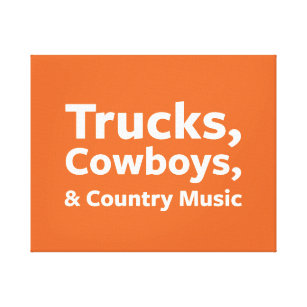 Impressão Em Tela Caminhões, vaqueiros e música country