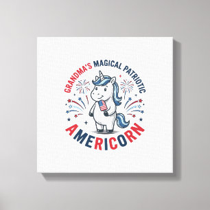 Impressão Em Tela Camisa Avó Patriota Americorn Unicórnio Design_1